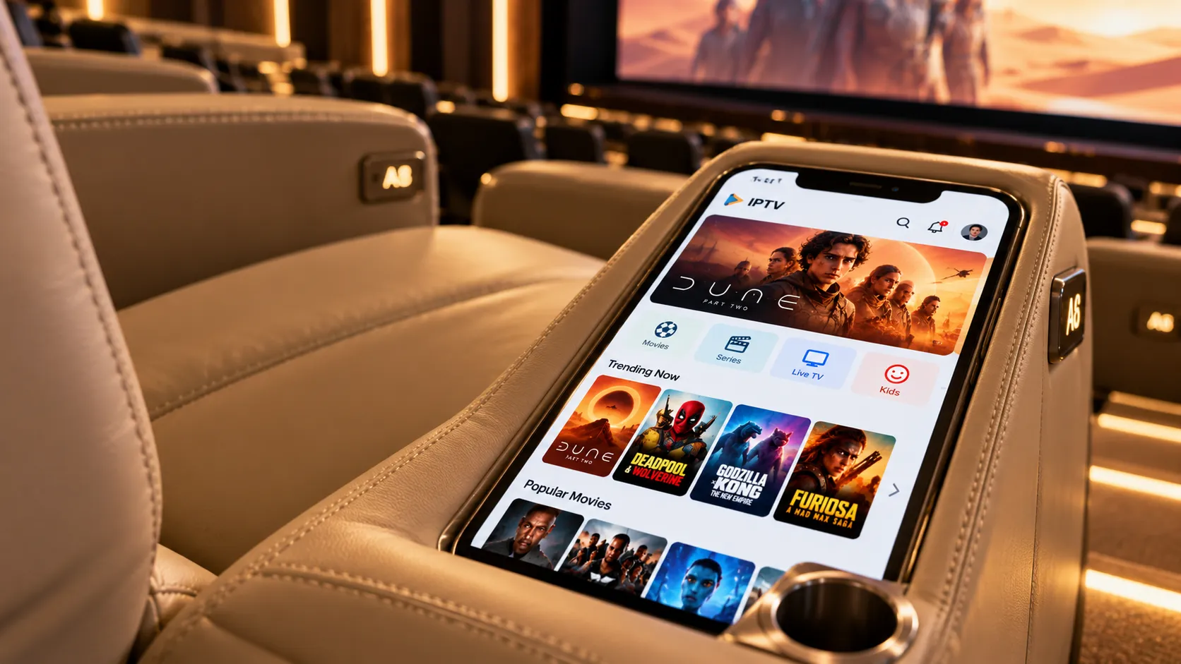 Smartphone mit einer IPTV-Player-Oberfläche